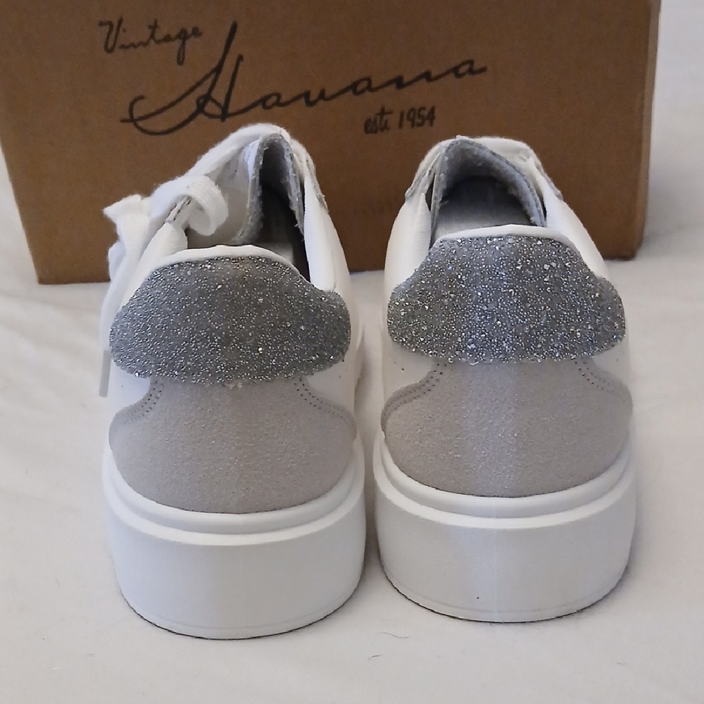 Vintage Havana White & Gray Glitter Star Sneakers 8.5 "Gail" - Picture 5 of 5